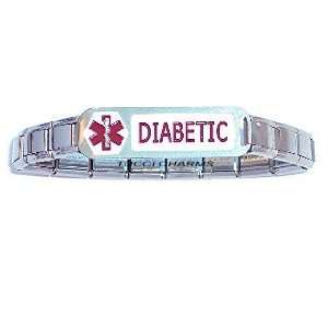  Diabetic Italian Charm Bracelet LC: Jewelry
