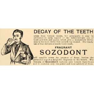   Dentifrice Dental Tooth Decay   Original Print Ad