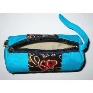    Handcrafted Clutch Wallet Purse Cosmetic Bag   Blue: Beauty