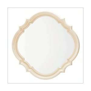   Long Cove Compass Square Wall Mirror with Shell White Wood Finish