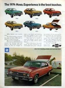 1974 Chevy Nova History Original Color Ad  