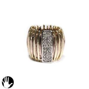  SG Paris Ring Adjustable Rhodium Gold Copper Crystal Dore 