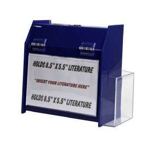  Ballot Box Deluxe Acrylic Blue with Front Ad Frame and 