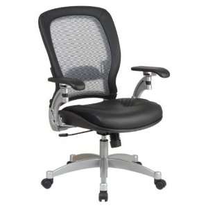   Light Air Grid Back Chair with Leather Seat 3680: Home & Kitchen