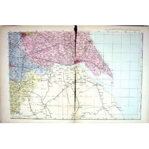   Map 1883 Yorkshire England Hull River Humber York