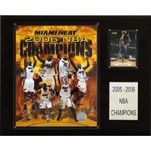  Miami Heat 2005 06 NBA Champs 12x15 Plaque Sports 
