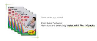 Fuji instax instant mini Film 10 packs(100 Photos) for 7 7s 25 55 