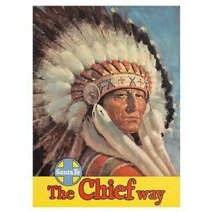  World Travel Poster The Chief Way Santa Fe 9 inch by 12 