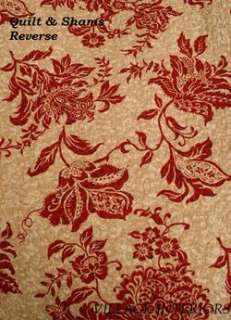 HILLGATE FRENCH COUNTRY RED & ECRU TOILE COTTON QUILT THROW  