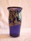 2003 ART GLASS Cobalt Blue Vase Artist Signed TREVOR **