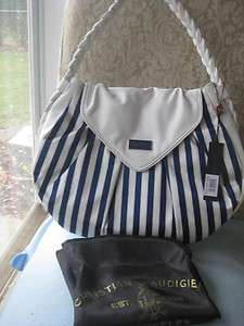 Christian Audigier LAZARETTE FLAP Bag WHITE/BLUE PURSE HANDBAG  