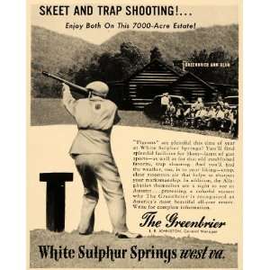  1941 Ad Greenbrier Resort Skeet Trap Shooting Gun Club 