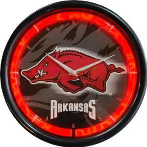 Arkansas Razorbacks Plasma Neon Clock:  Sports & Outdoors