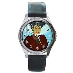 Lady tremaine cinderella s Mother Round Metal Watch from ArtsNow 