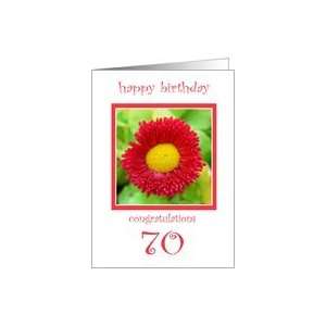  70 Years Old Red Flower Birthday Card Card: Toys & Games