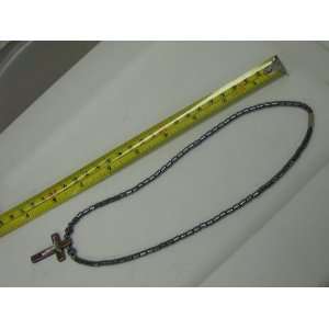 : Traditional Glossy Black Hematite Necklace with Cross for Catholic 