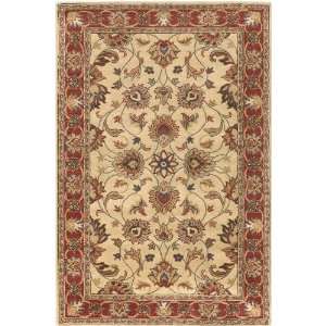   Leaves Scrolls Traditional 6 Square Rug (CAE 1001)