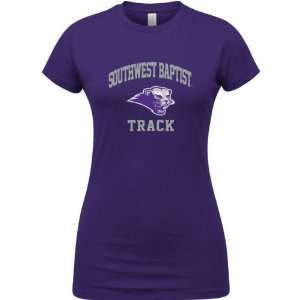   Baptist Bearcats Purple Womens Track Arch T Shirt