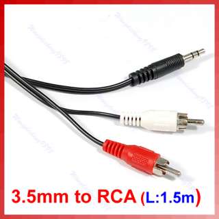 5mm Jack To 2 RCA Audio Adapter Cable For Ipod   