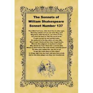   10cm) Art Greetings Card Shakespeare Sonnet Number 137