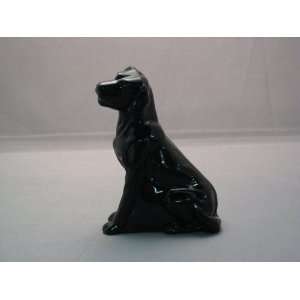   Black Milk Glass Labrador Retriver Hand Made in Ohio 