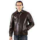 MENS BROWN SIMPLE ZIP UP CASUAL GENUINE LEATHER JACKET