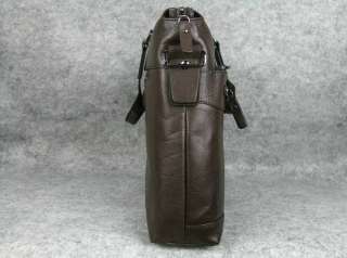 Mens Fashion 100% nature Genuine leather shoulder bag top briefcase 