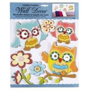  Express Yourself Wall Decor   Removable Stickers   3D Owls 