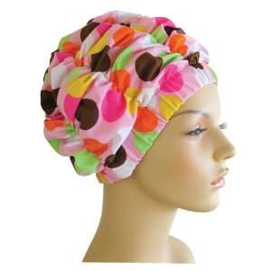    Luxury Spa/Pool/Shower Cap   Pink with Dots by Jane Inc.: Beauty