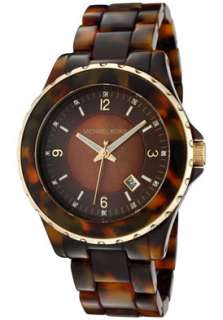 MICHAEL KORS RESIN TORTOISE WITH CRYSTALS MOP (MOTHER OF PEARL) WATCH 