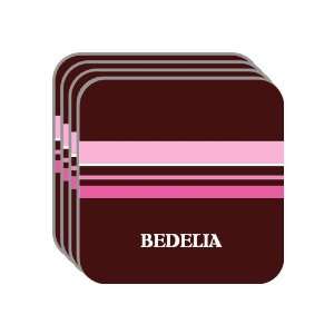 Personal Name Gift   BEDELIA Set of 4 Mini Mousepad Coasters (pink 