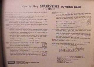Lakeside Spare Time Table Top Bowling Dice Game 1970  
