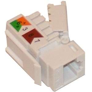   of 100 Cat5e Keystone Jack 568a/568b, White Tooless RJ 45 Electronics