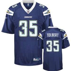  Mike Tolbert Jersey: Reebok #35 Navy San Diego Chargers 