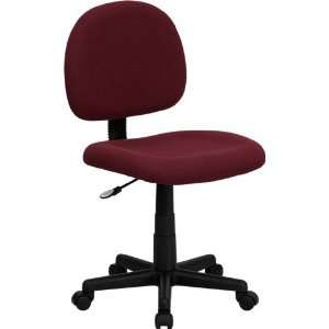  Burgundy Fabric Mid Back Ergonomic Task Chair: Office 