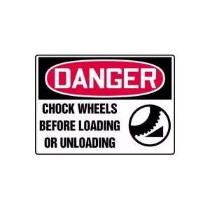  DANGER CHOCK WHEELS BEFORE LOADING OR UNLOADING (W/GRAPHIC 