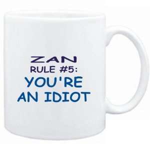  Mug White  Zan Rule #5 Youre an idiot  Male Names 