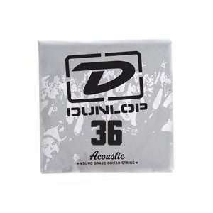  12 Dunlop Acoustic Guitar Sngle Strings Wound Brass 036 