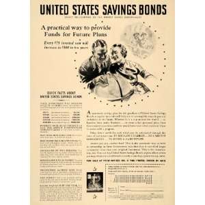  1936 Vintage Ad United States Savings Bonds Original 