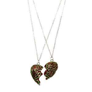  Zombie Brain Besties Heart Necklace Jewelry