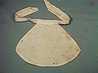 Small White Simple French Fashion Doll Apron Mid 1800s  