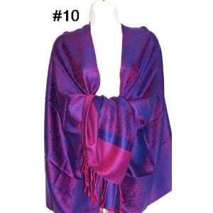   Silk Wool Pashmina Scarf Shawl Wrap Cape 018 #10 
