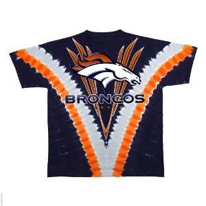  Denver Broncos Logo V Tie Dye T shirt: Sports & Outdoors