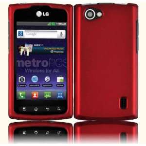 Red Hard Case Cover for LG Optimus M+ MS695: Cell Phones 