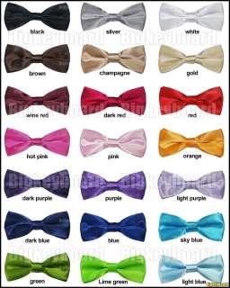   Kids Boys Toddler Infant Solid Bowtie Pre Tied Wedding Bow Tie  