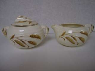 Golden Wheat Semi Vitreous Knowles Sugar and Creamers  