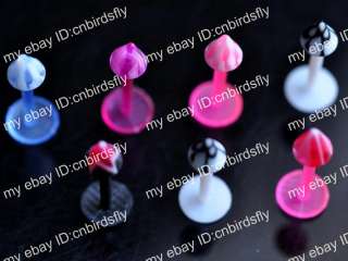 110X wholesale mix lot flex lip tongue eyebrow piercing bar barbell 