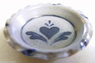 1988 Rowe Pottery Works Miniature Heart Motif Pie Plate  