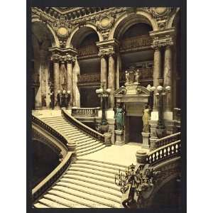   The Opera House, grand staircase, Paris, France,c1895: Home & Kitchen