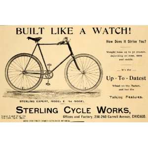  1894 Ad Sterling Cycle Works Bicycle Wheel Expert Bike 